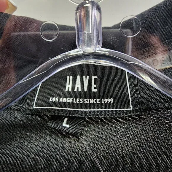 Have Black Pleated Button Up Long Sleeves Top Size L - Picture 7 of 9